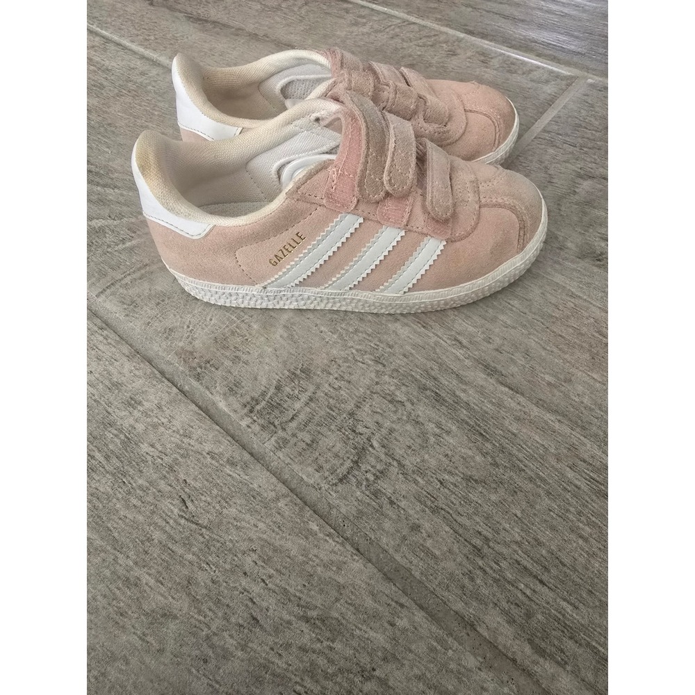 Adidas Kids Gazelle Sneakers in Light Pink and White